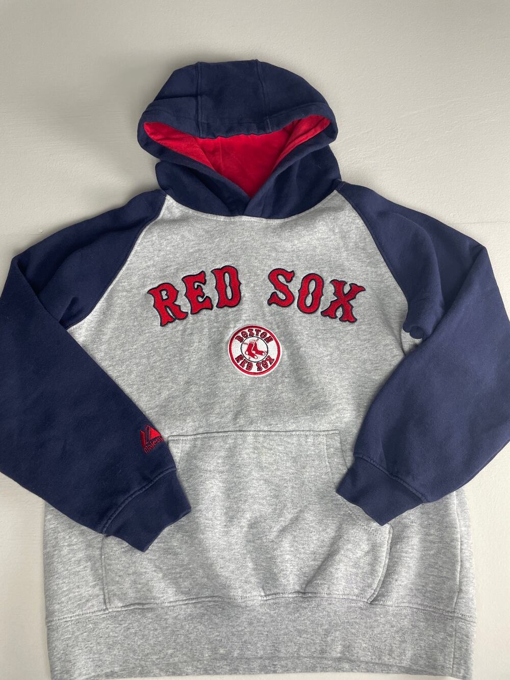 Boston Red Sox MLB Majestic Youth M Hoodie Embroidered Logo Kangaroo Pocket